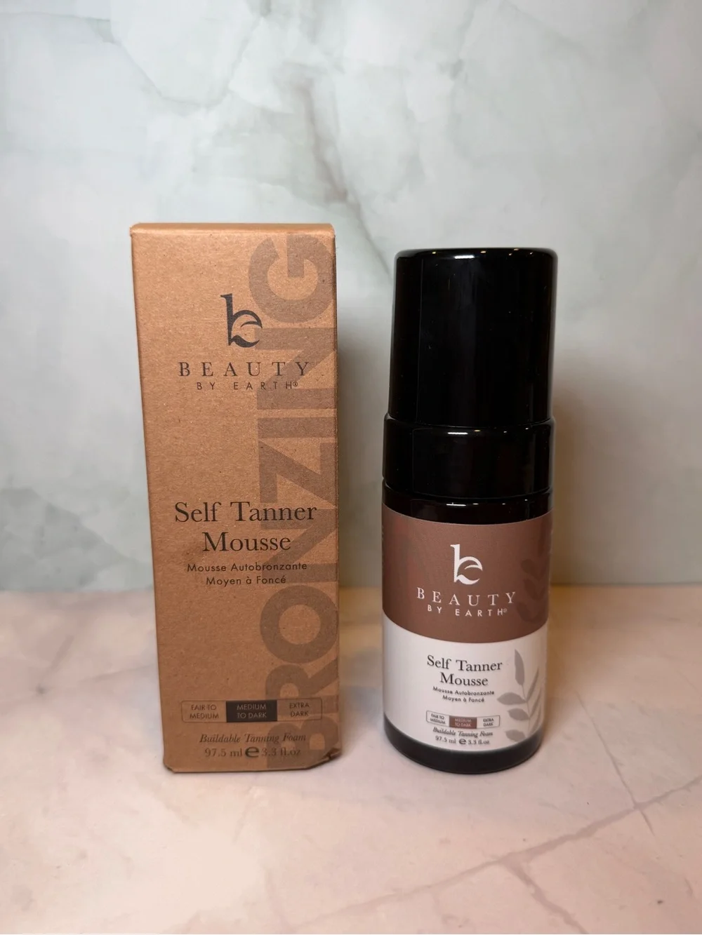 Beauty by Earth Self Tanner Mousse Medium to Dark 3.3 oz